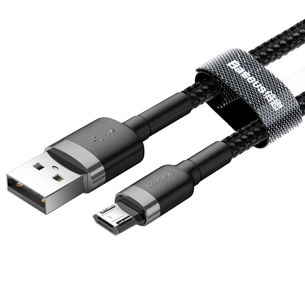 Baseus Datový kabel Cafule CAMKLF-CG1 USB na Micro-USB 2m Šedý černý - náhled 2