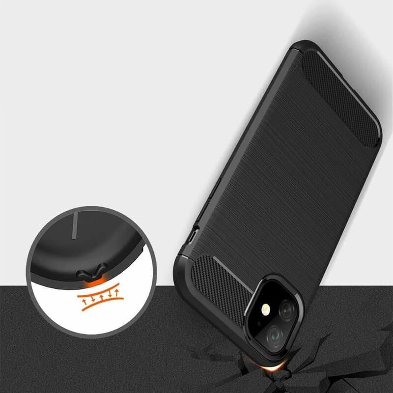 Techsuit Karbon Silikon iPhone 12 iPhone 12 Pro Černý - náhled 2