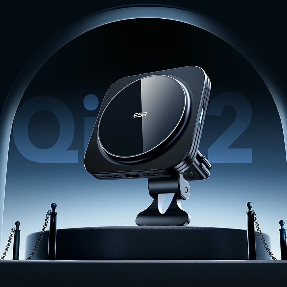 ESR Car Holder s bezdrátovým nabíjením Qi2 HaloLock pro ventilaci černý - náhled 2