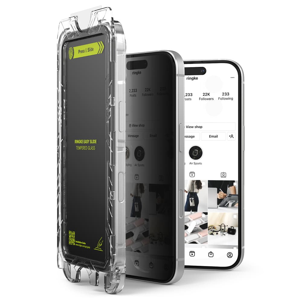 Ringke Easy Slide privátní tvrzené sklo 2 kusy pro iPhone 16 iPhone 15 - náhled 2