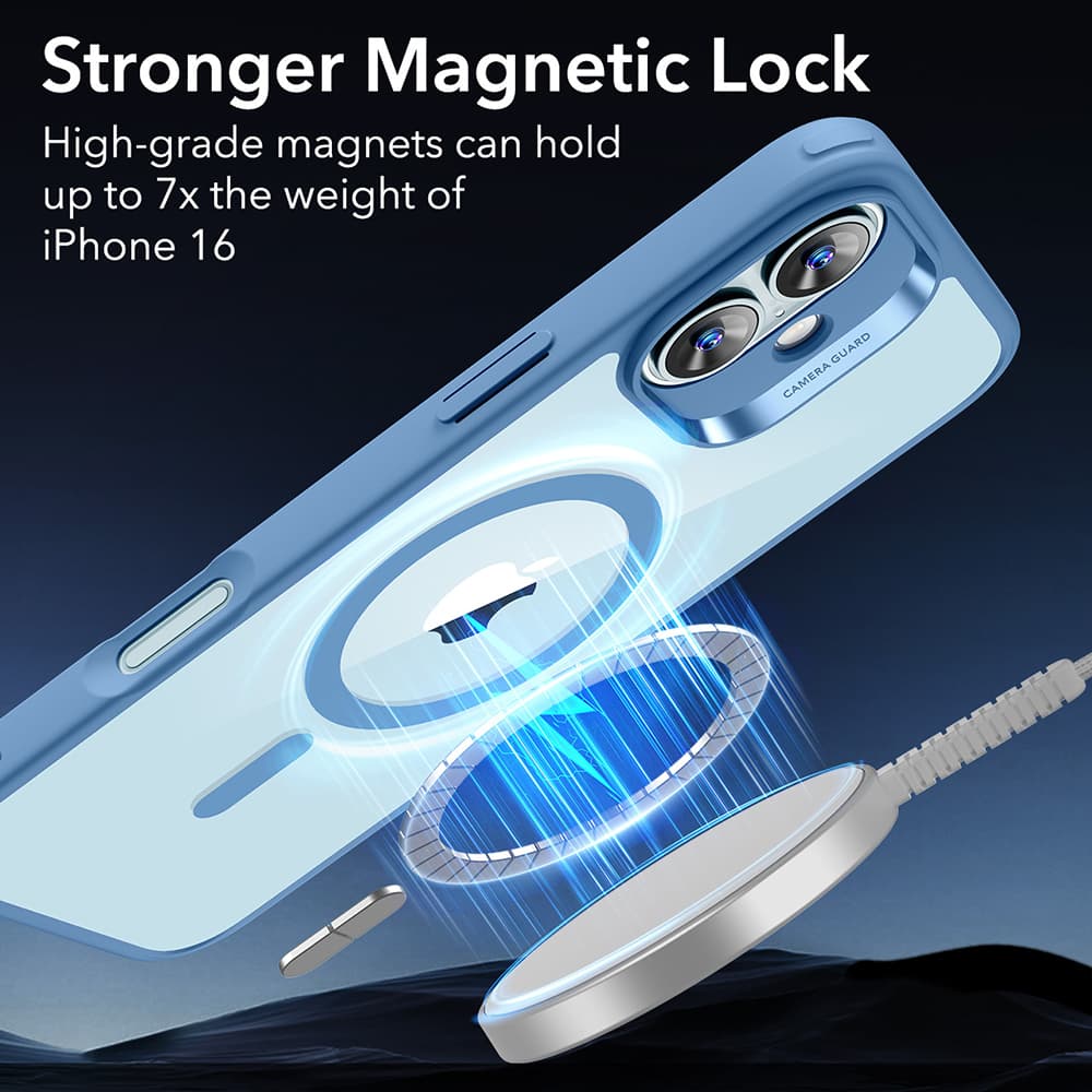 ESR Classic Hybrid HaloLock pro iPhone 16 průhledná modrá - náhled 2