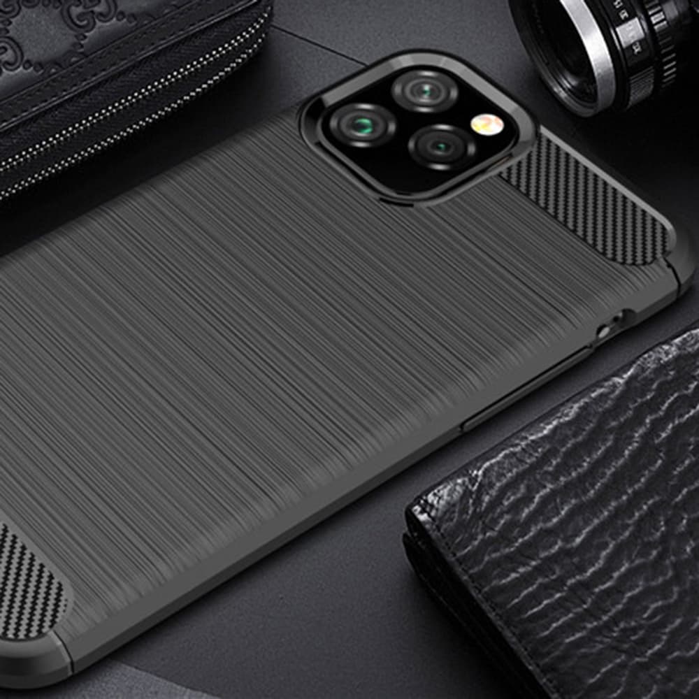 Techsuit Karbon Silikon iPhone 12 Pro Max Černý - náhled 2