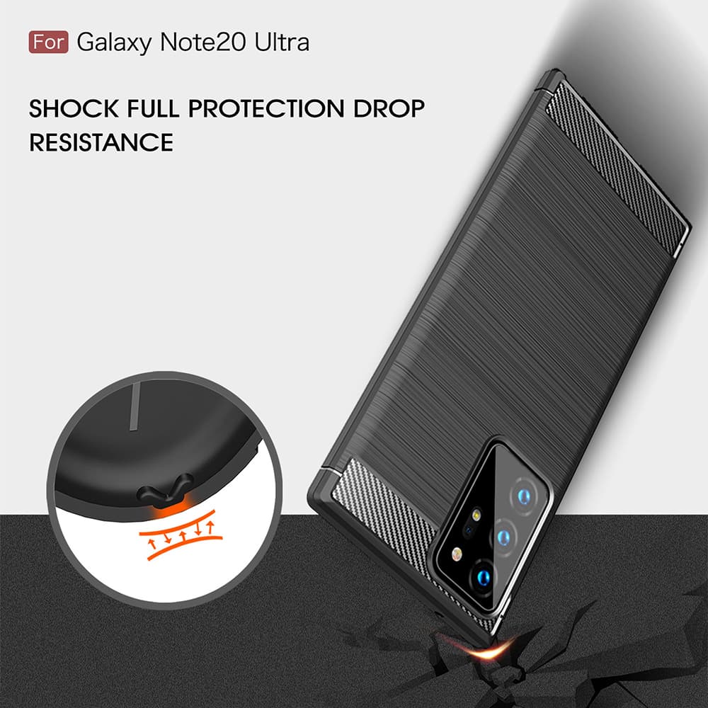 Techsuit Karbon Silikon Samsung Galaxy Note 20 Ultra Černý - náhled 2