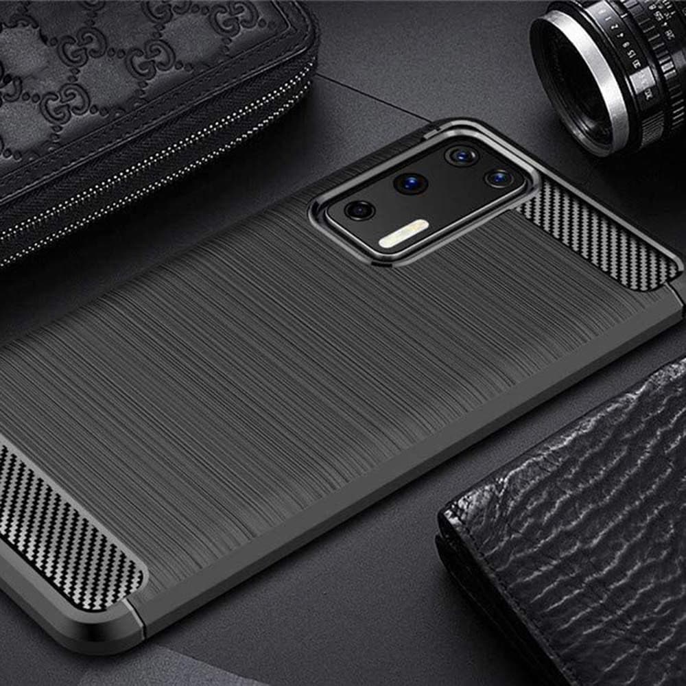 Techsuit Karbon Silikon Huawei P40 Pro Černý - náhled 2