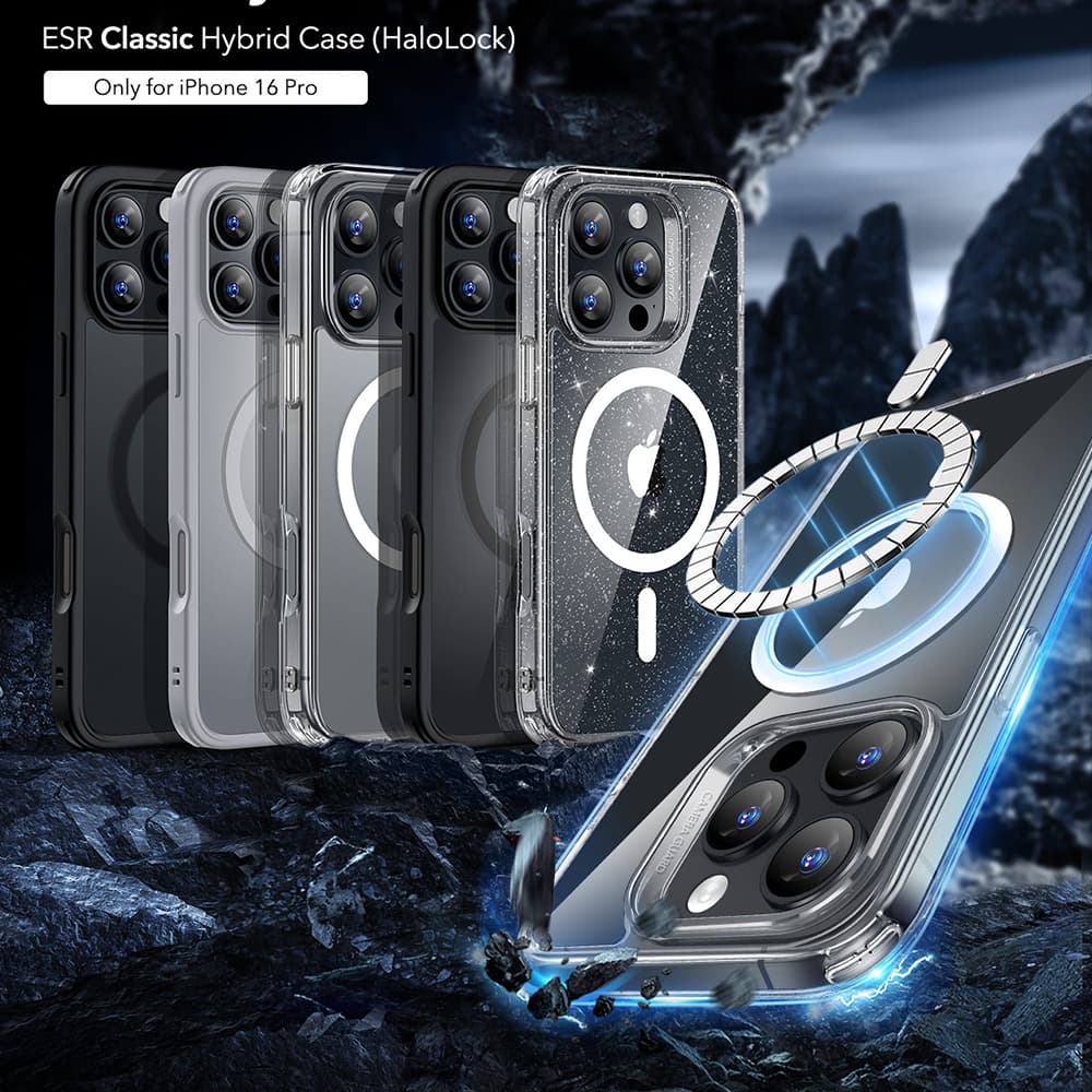 ESR Classic Hybrid HaloLock iPhone 16 Pro Průhledný - náhled 2