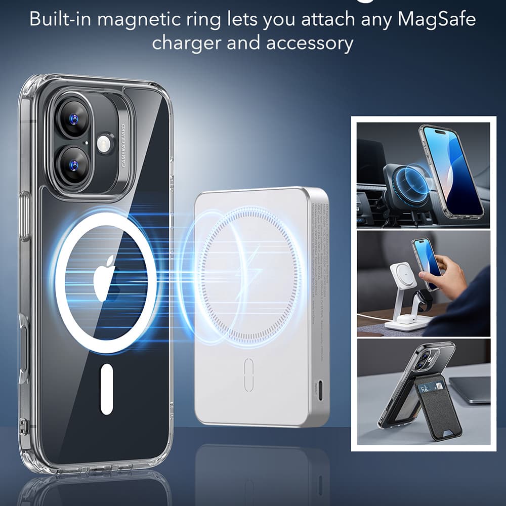 ESR Klasický Hybridní HaloLock iPhone 16 Průhledný - náhled 2