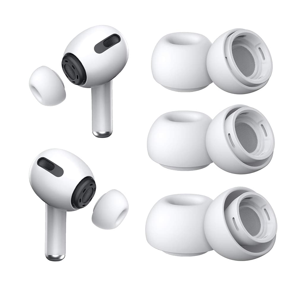 Techsuit 3 balení náhradních špuntů pro Apple AirPods Pro 1 2 3 bílá - náhled 2