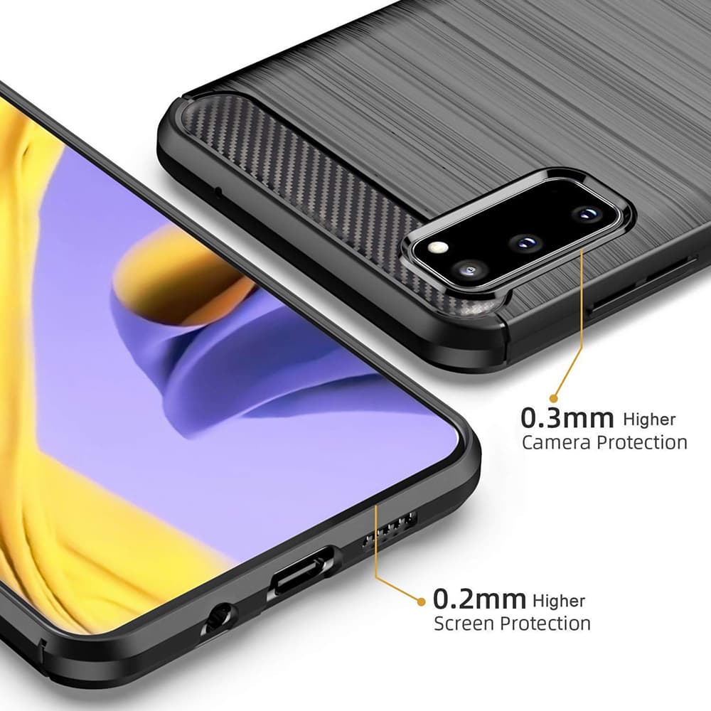 Techsuit Karbon Silikon Samsung Galaxy S20 4G S20 5G Černá - náhled 2