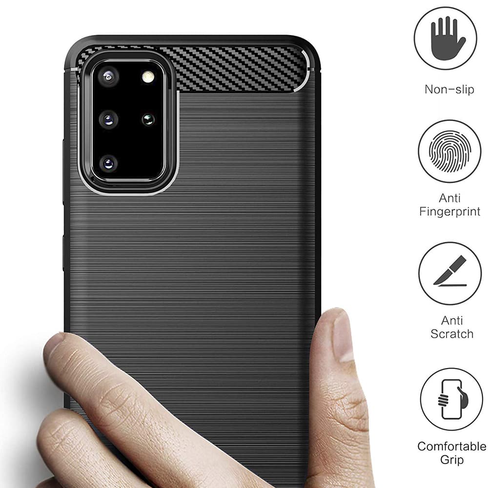 Techsuit Karbon Silikon Samsung Galaxy S20 Plus 4G S20 Plus 5G Černá - náhled 2