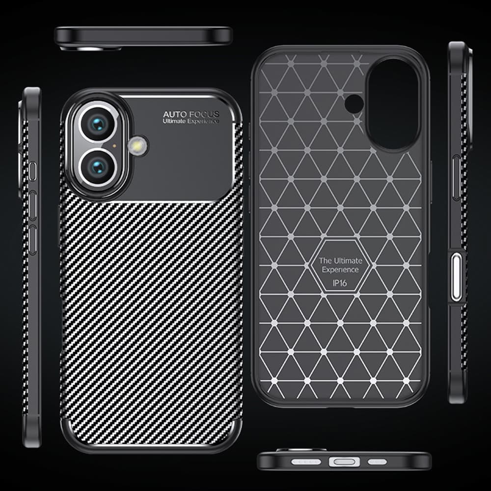 Techsuit CarbonFiber iPhone 16 Plus Černý - náhled 2