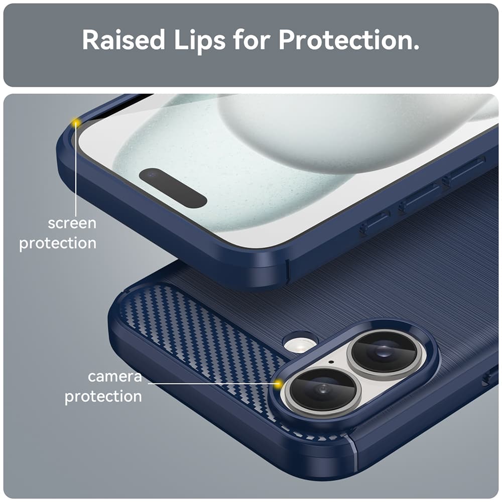 Techsuit Karbon Silikon iPhone 16 Plus Modrý - náhled 2
