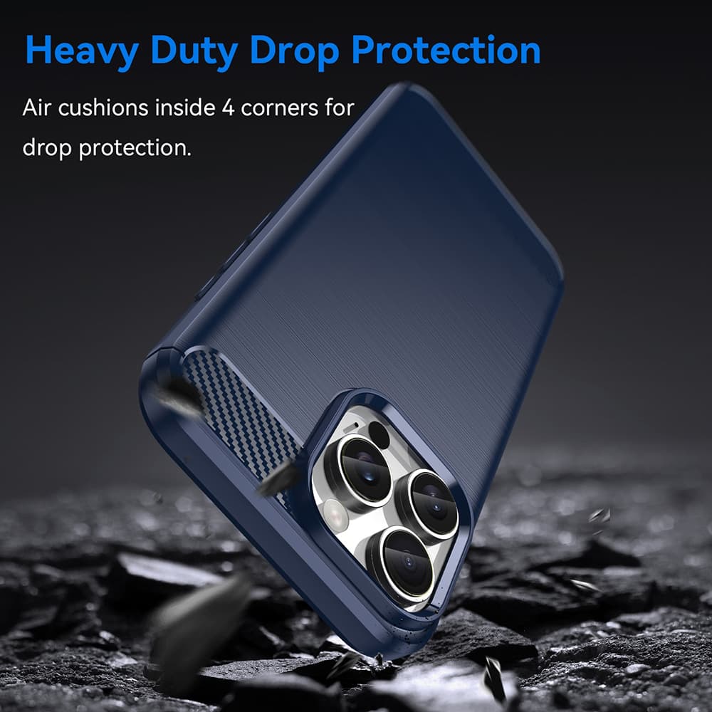 Techsuit Karbon Silikon iPhone 16 Pro Modrý - náhled 2
