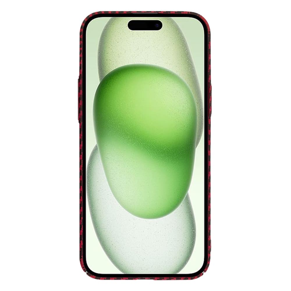 Techsuit Carbonite FiberShell pro iPhone 15 Plus červený - náhled 2