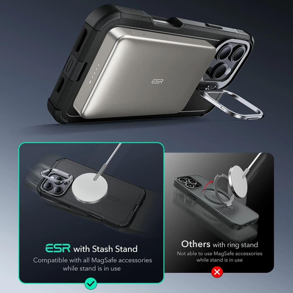 ESR Cyber Armor Kickstand pro iPhone 16 Pro černý - náhled 2