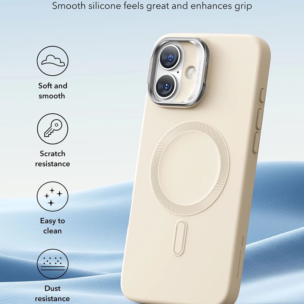 ESR Cloud Soft HaloLock Kickstand iPhone 16 Plus Světle hnědá - náhled 2