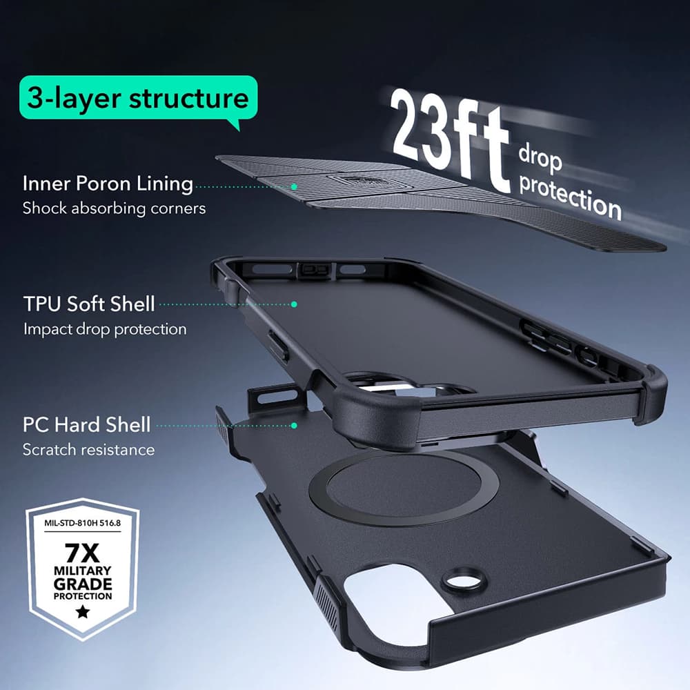 Pouzdro ESR Cyber Armor Kickstand pro iPhone 16 Plus černé - náhled 2