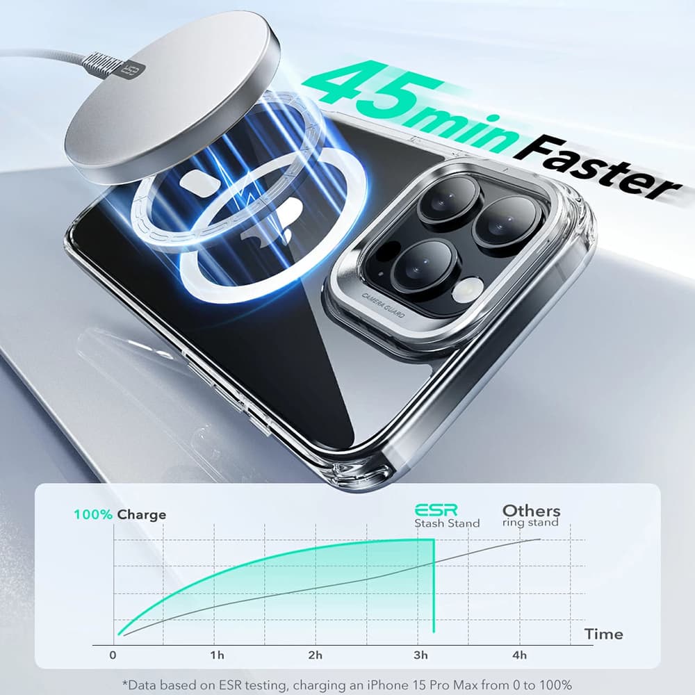 ESR HaloLock Kickstand iPhone 16 Pro Max Čirá Černá - náhled 2