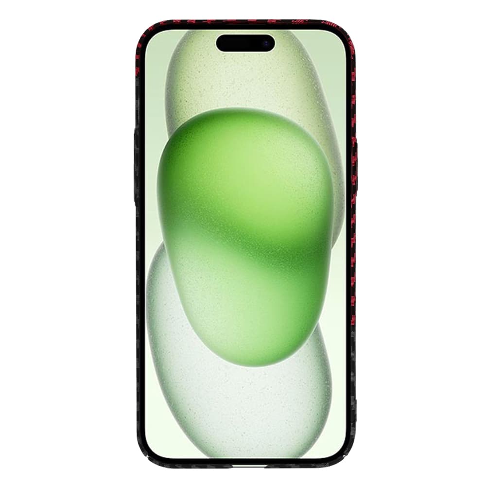 Techsuit Carbonite FiberShell pro iPhone 15 Plus červený Vortex - náhled 2