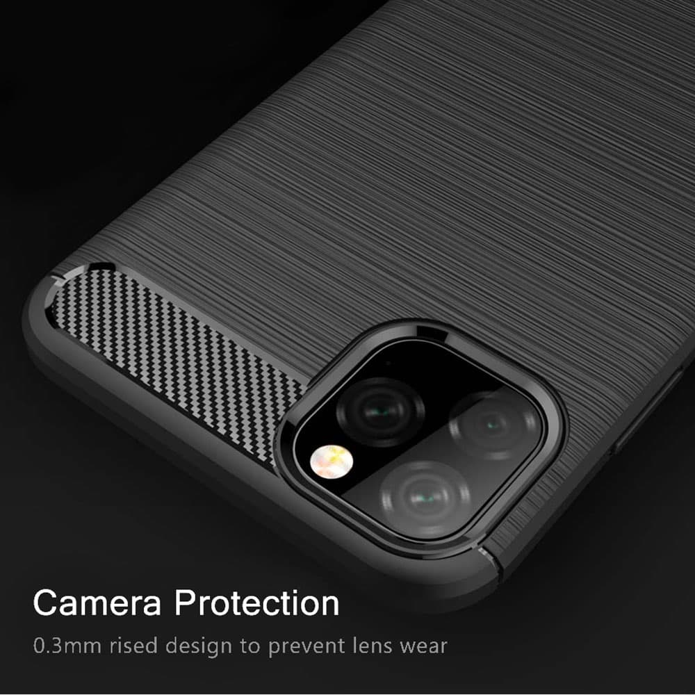 Techsuit Karbon Silikon iPhone 11 Pro Max Černý - náhled 2