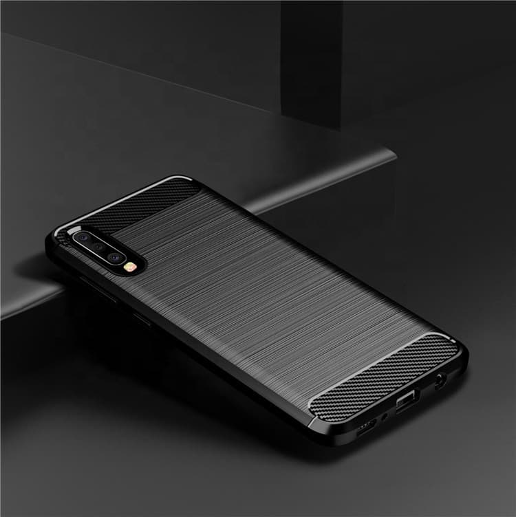 Techsuit Karbon Silikon Samsung Galaxy A70 A70s Černý - náhled 2