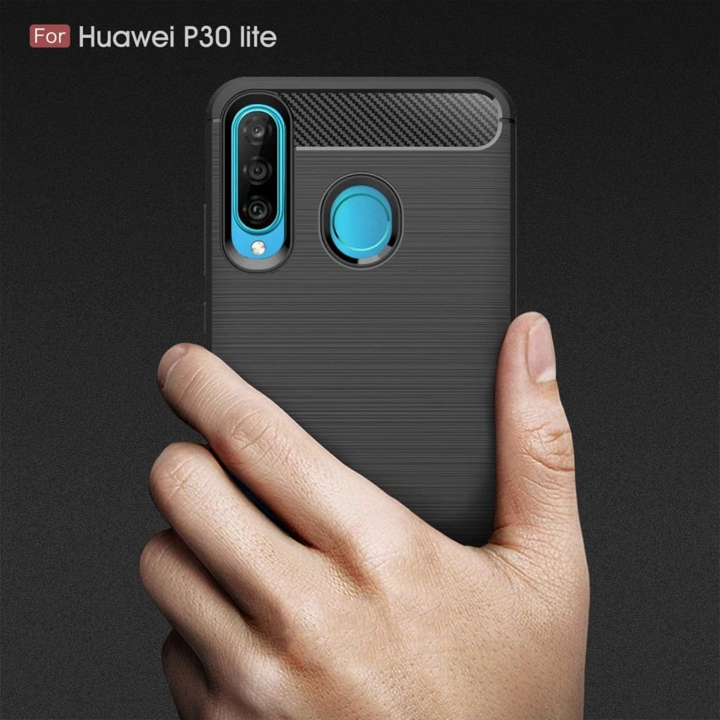 Techsuit Karbon Silikon Huawei P30 lite Černý - náhled 2