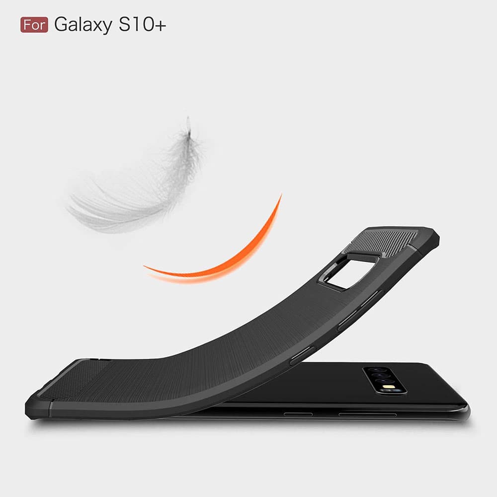 Techsuit Karbon Silikon Samsung Galaxy S10 Plus Černá - náhled 2