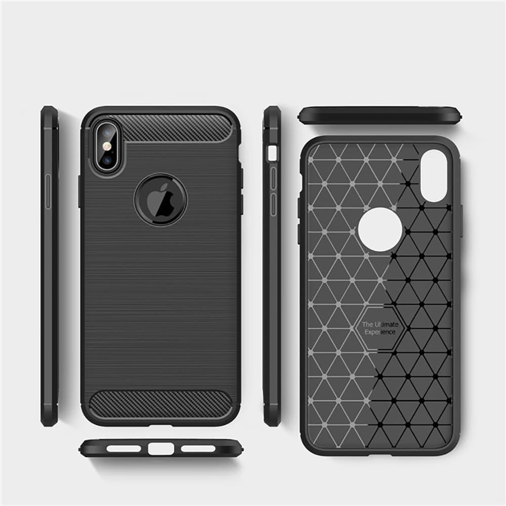 Techsuit Karbon Silikon iPhone XS Max Černý - náhled 2