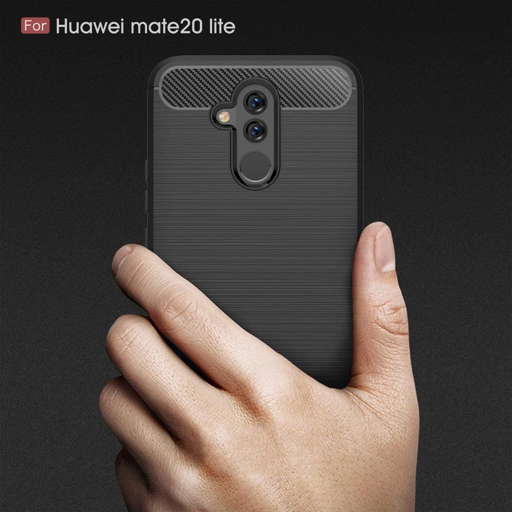 Techsuit Karbon Silikon Huawei Mate 20 lite Černá - náhled 2