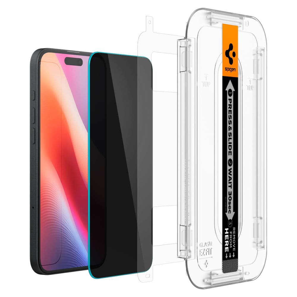 Spigen Glas.tR EZ-FIT (2 balení) iPhone 15 iPhone 16 Ochrana soukromí - náhled 2