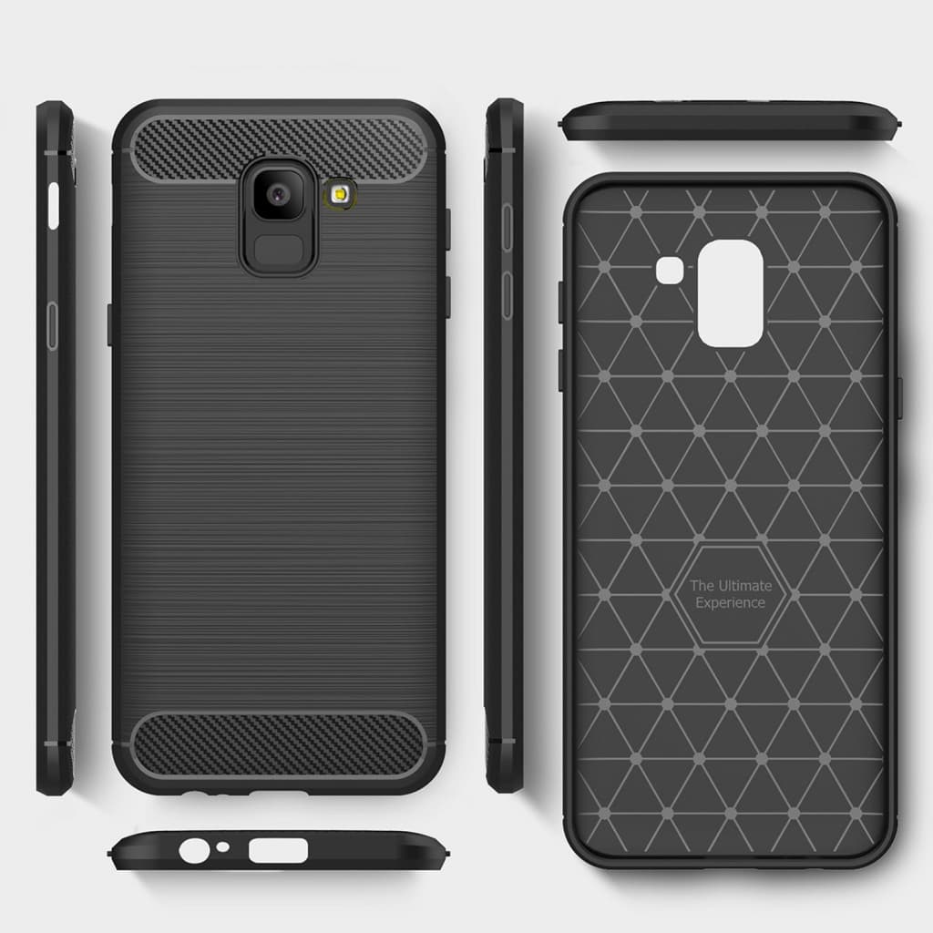 Techsuit Karbon Silikon Samsung Galaxy J6 2018 Černý - náhled 2