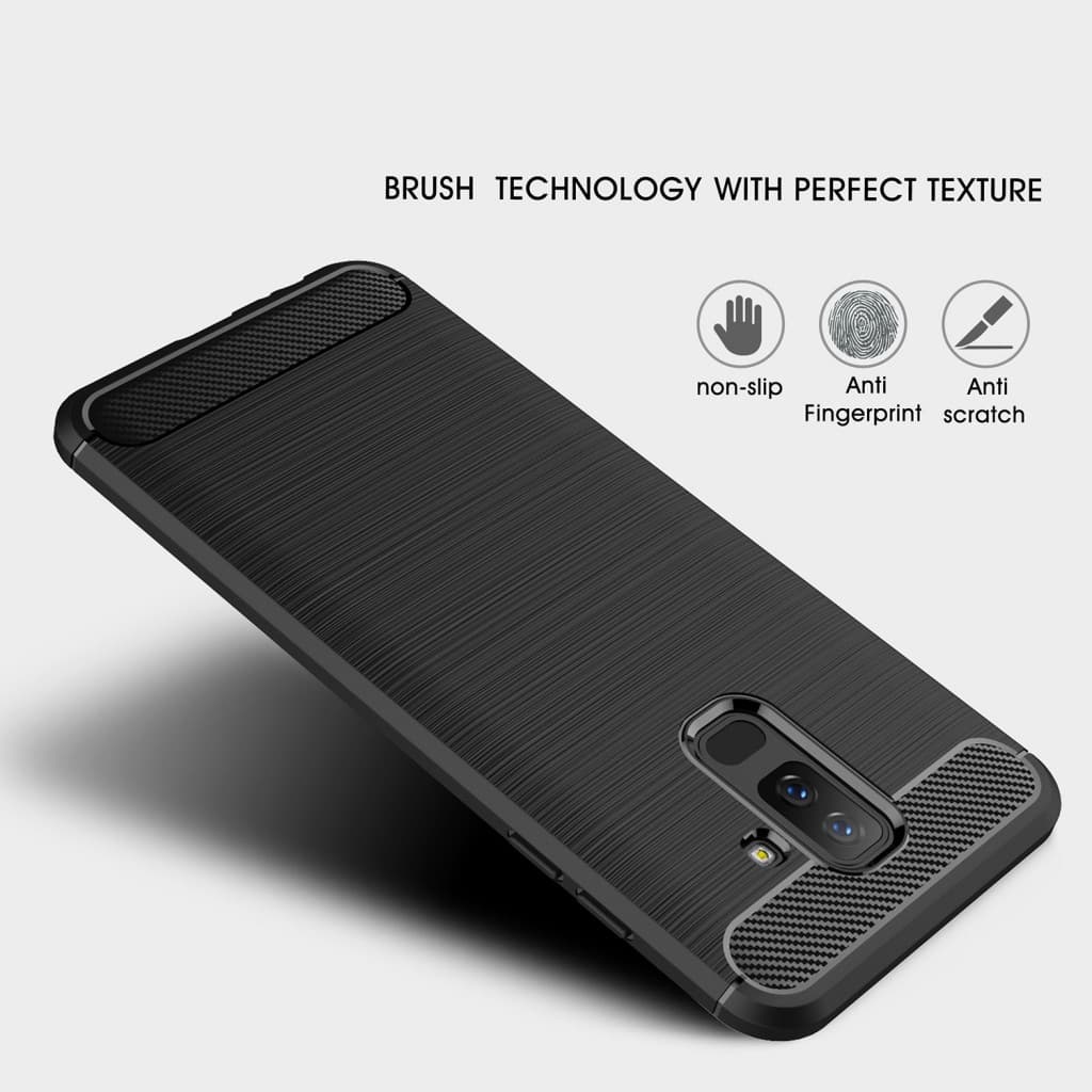 Techsuit Karbon Silikon Samsung Galaxy A6 Plus 2018 Černý - náhled 2