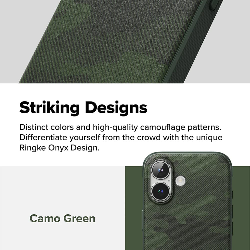 Ringke Onyx Design pouzdro iPhone 16 Plus maskáčově zelené - náhled 2