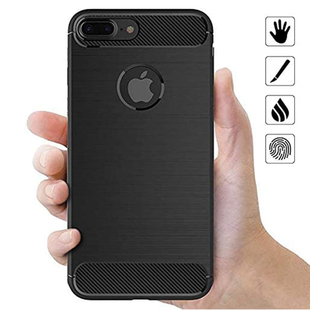 Techsuit Karbon Silikon iPhone 8 Plus Černý - náhled 2