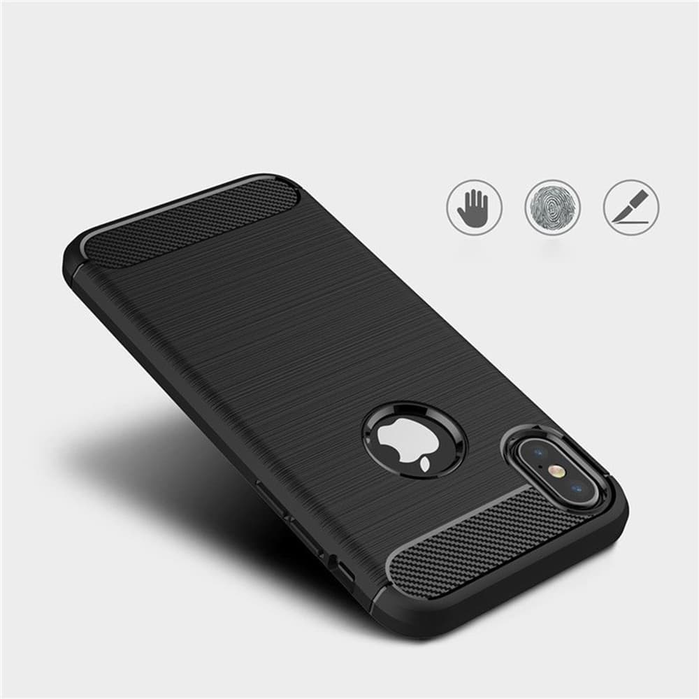 Techsuit Carbon Silicone pro iPhone X iPhone XS černý - náhled 2