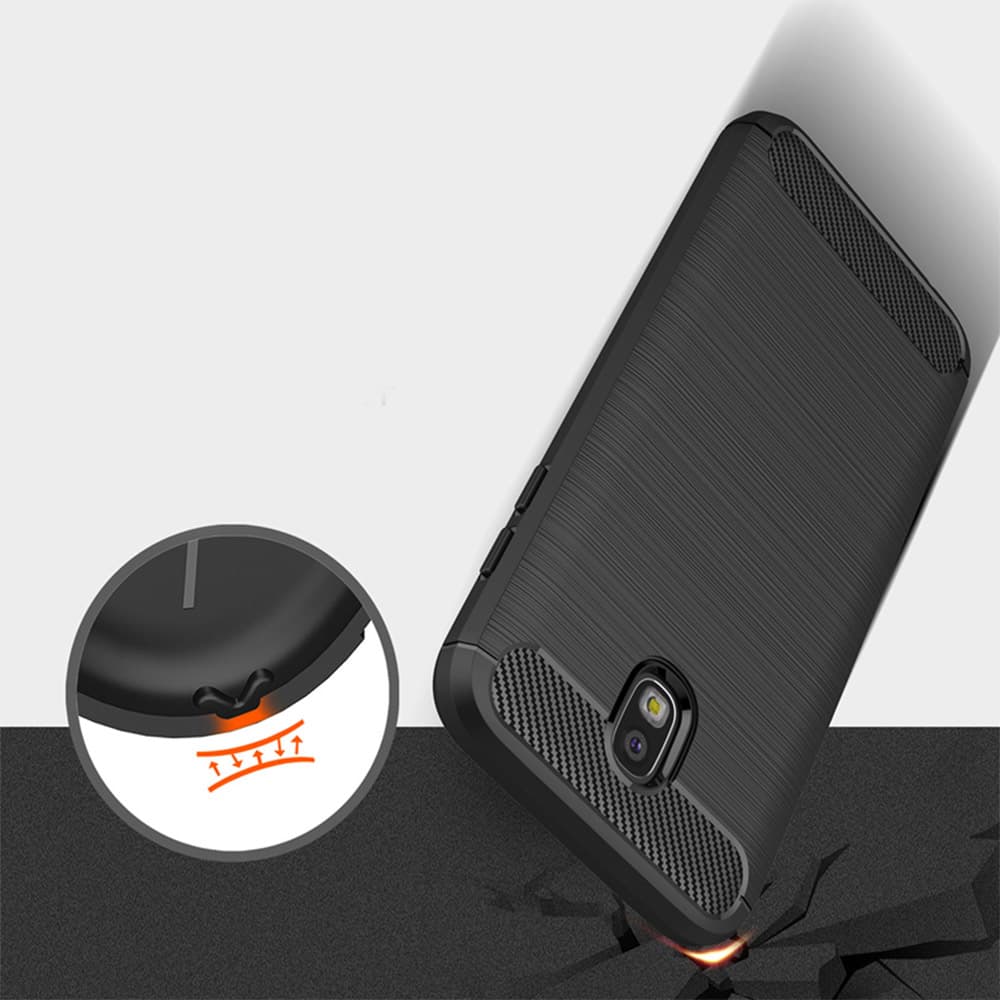 Techsuit Karbon Silikon Samsung Galaxy J7 2017 Černý - náhled 2