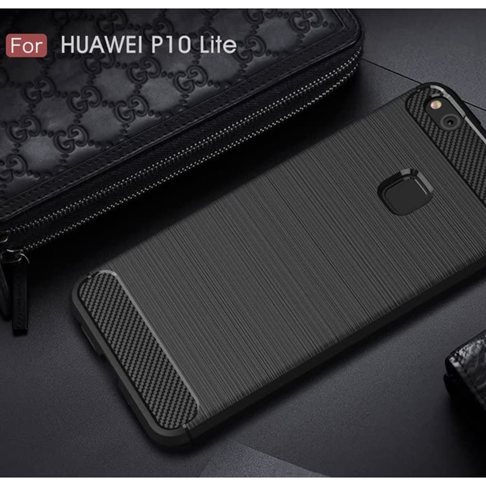 Techsuit Karbon Silikon Huawei P10 Lite Černý - náhled 2