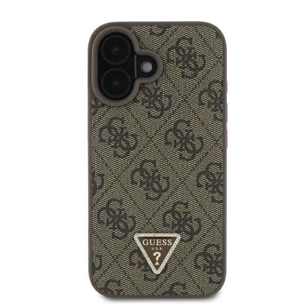 Guess Leather Metal Logo Strass Crossbody GUHCP16SP4TDSCPW iPhone 16 hnědá - náhled 2