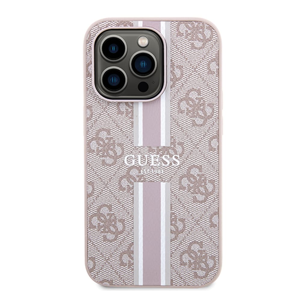 Guess Hardcase 4G Printed Stripes MagSafe iPhone 15 Pro růžová - náhled 2