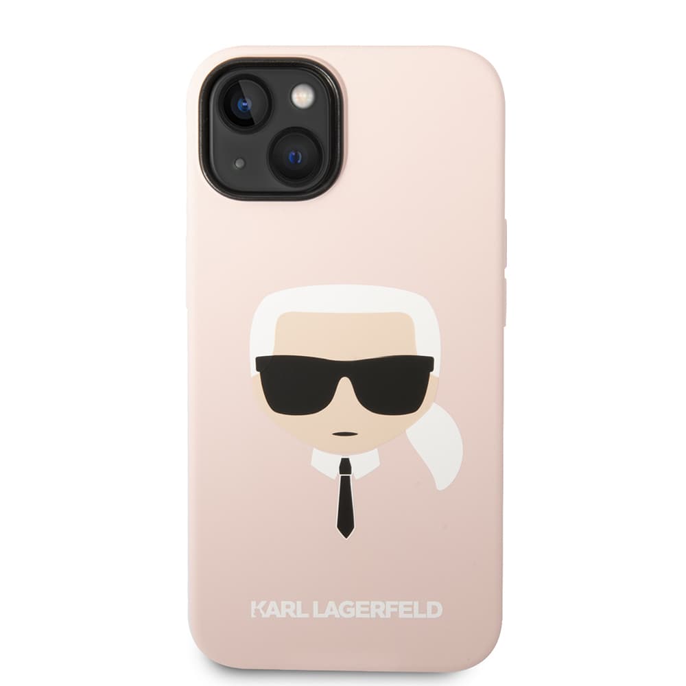 Karl Lagerfeld Silicone MagSafe iPhone 14 Plus světle růžová Karlova hlava - náhled 2