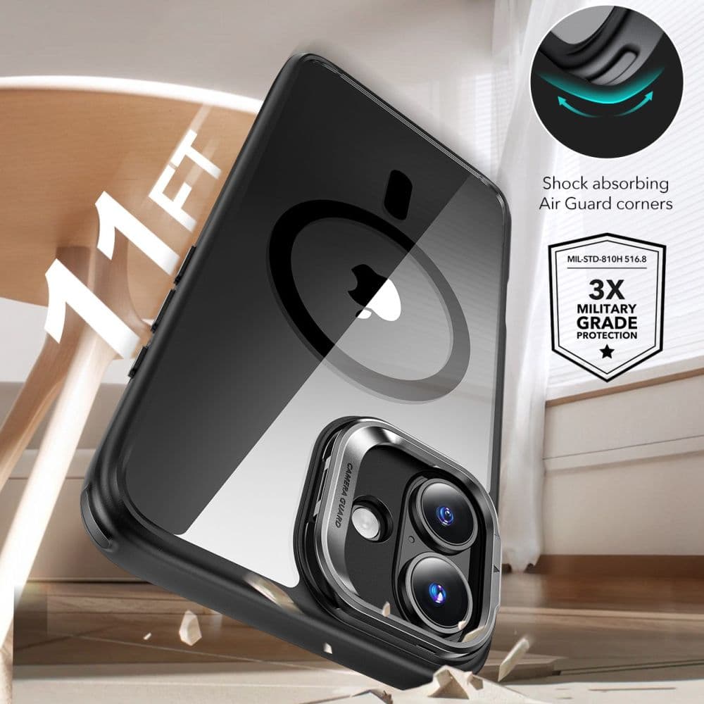ESR Classic Hybrid HaloLock Kickstand + Tvrzené sklo iPhone 16 černá průhledná - náhled 2