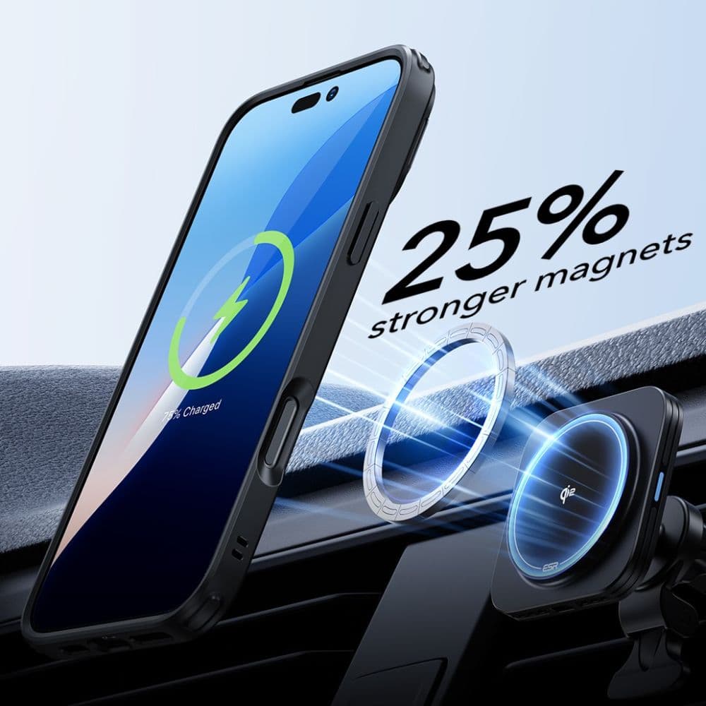 ESR Classic Hybrid HaloLock Kickstand + Tvrzené sklo iPhone 16 Pro Max matná černá - náhled 2