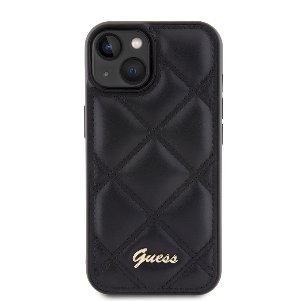 Guess Quilted Metal Logo GUHCP15SPSQSQSK iPhone 15 černá - náhled 2