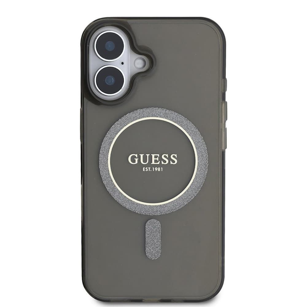 Guess IML Glitter Circle MagSafe GUHMP16SHFGEREK iPhone 16 černá - náhled 2
