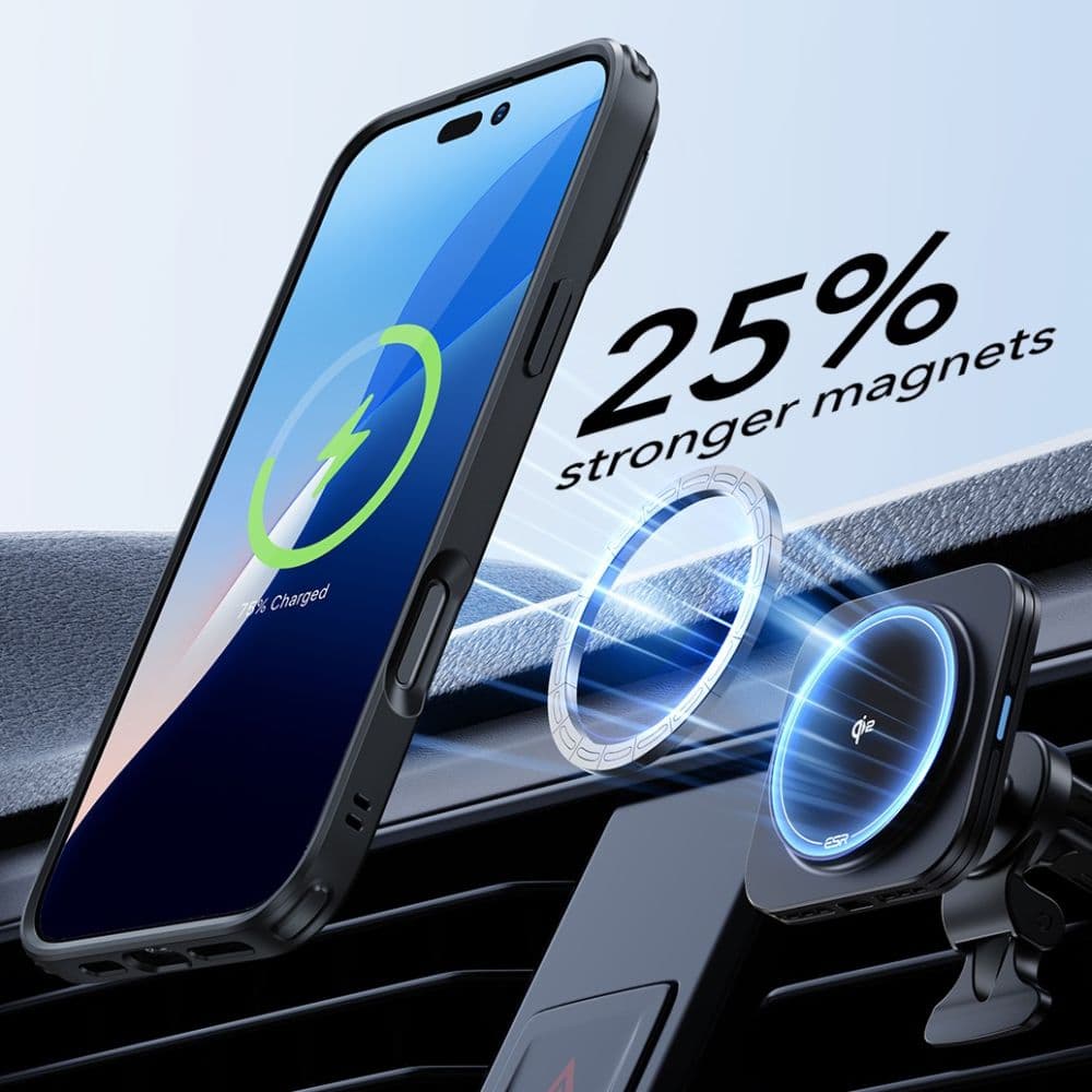 ESR Classic Hybrid HaloLock Kickstand + Tvrzené sklo iPhone 16 Plus černá - náhled 2