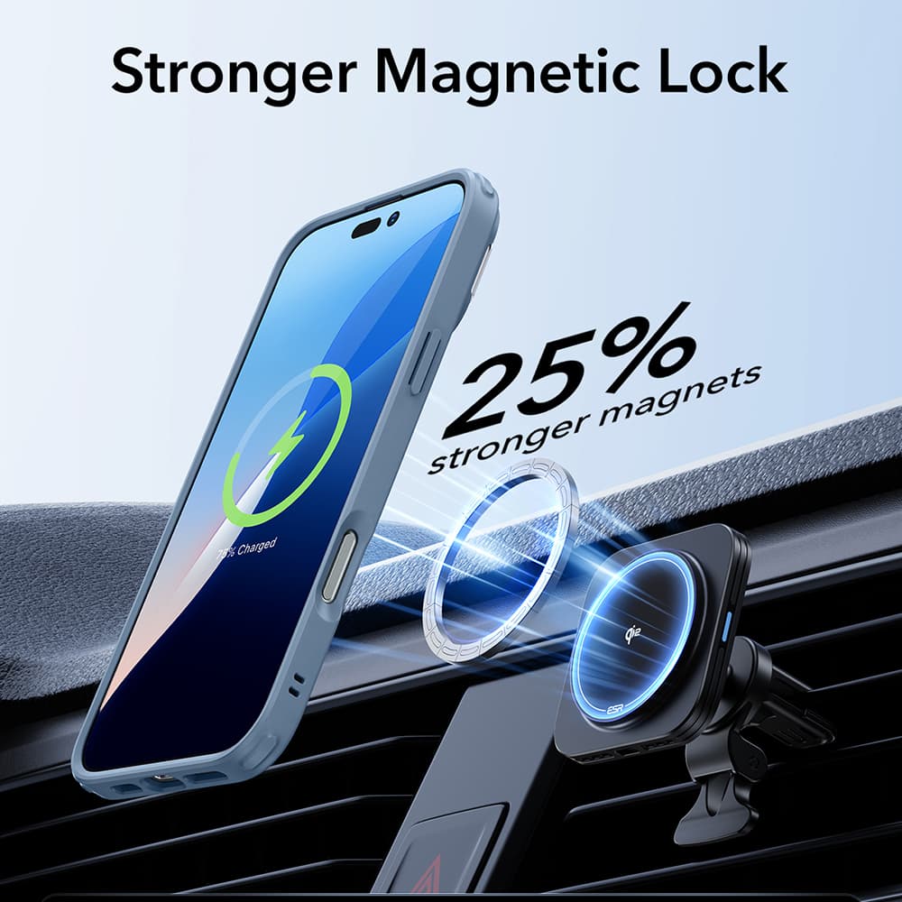 ESR Classic Hybrid HaloLock Kickstand iPhone 16 průhledná modrá - náhled 2