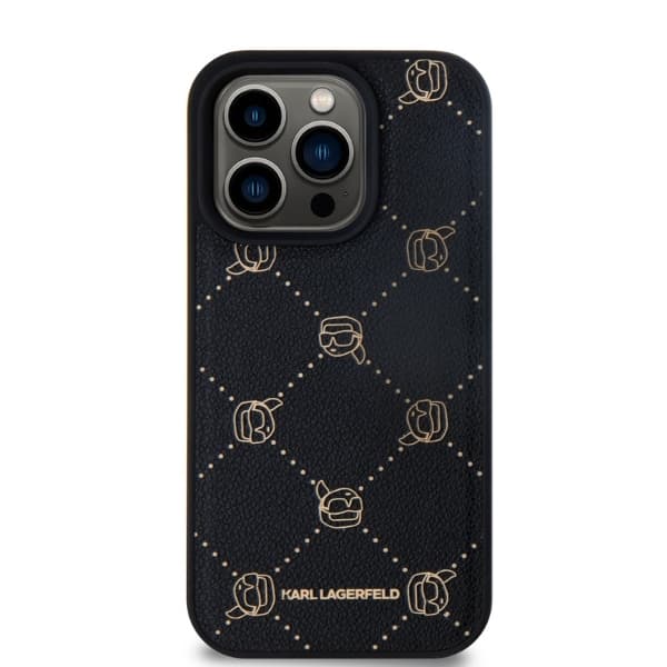 Karl Lagerfeld Leather MagSafe iPhone 15 Pro Karl Head růžová - náhled 2