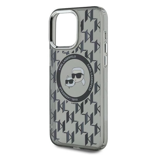 Karl Lagerfeld IML MagSafe iPhone 15 Pro Monogram Karl&amp;Choupette Head černá - náhled 2