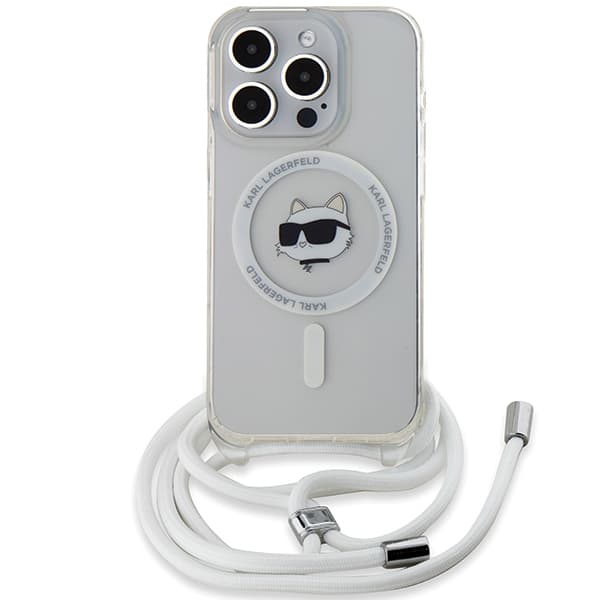 Karl Lagerfeld IML Crossbody MagSafe iPhone 14 Pro Max průhledný Choupette Head Cord - náhled 2