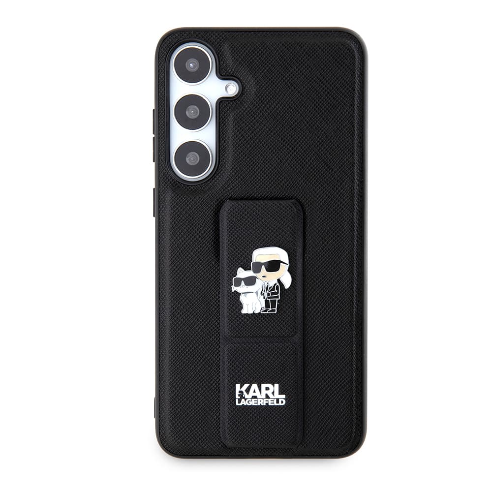 Karl Lagerfeld Saffiano Gripstand Samsung Galaxy S24 Plus Karl&amp;Choupette Black - náhled 2