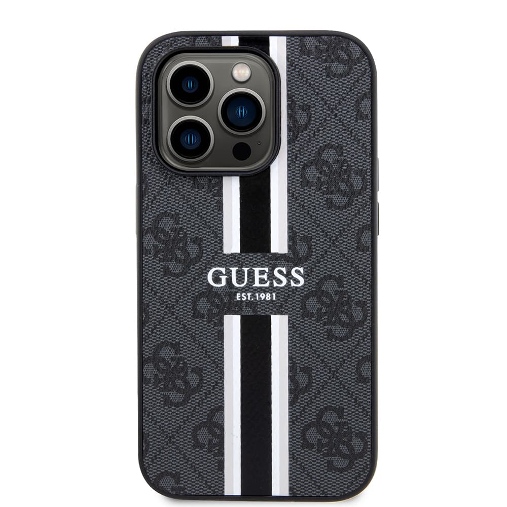Guess Hardcase 4G Printed Stripes MagSafe iPhone 15 Pro Max černá - náhled 2